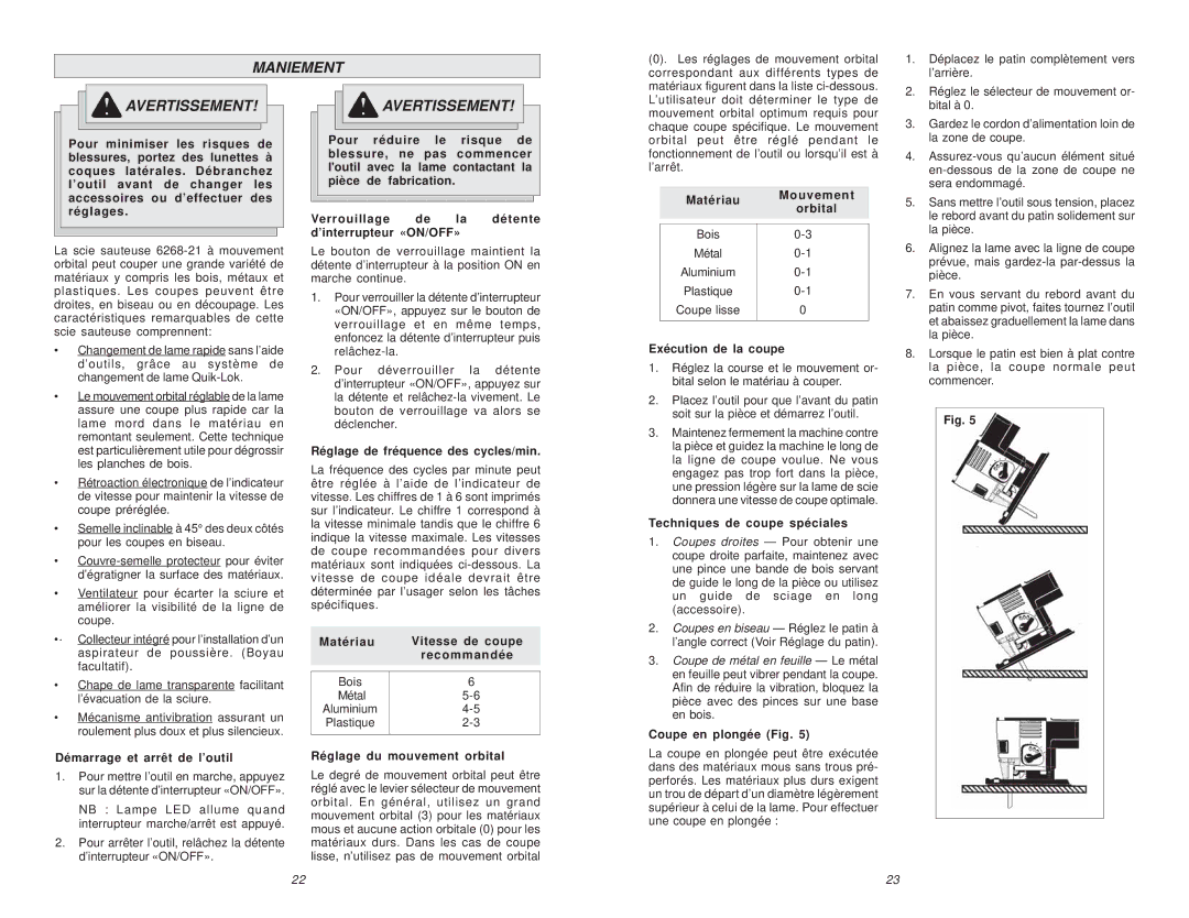 Milwaukee 6268-21 manual Maniement 