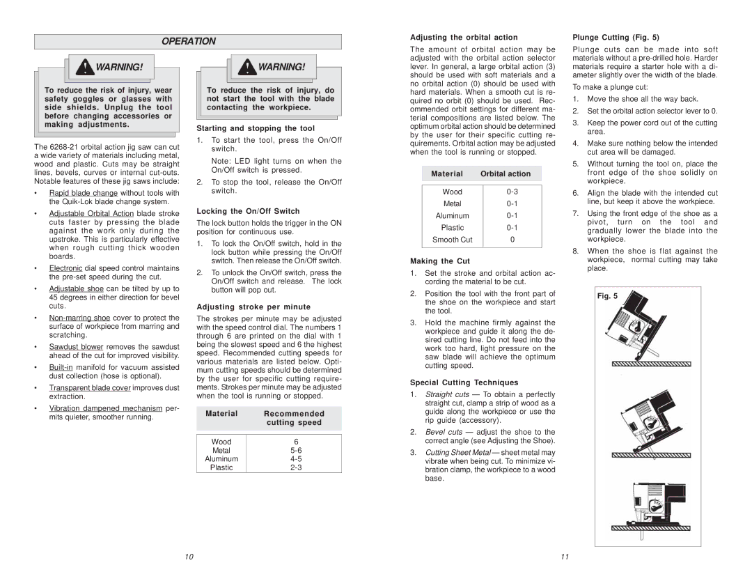 Milwaukee 6268-21 manual Operation 