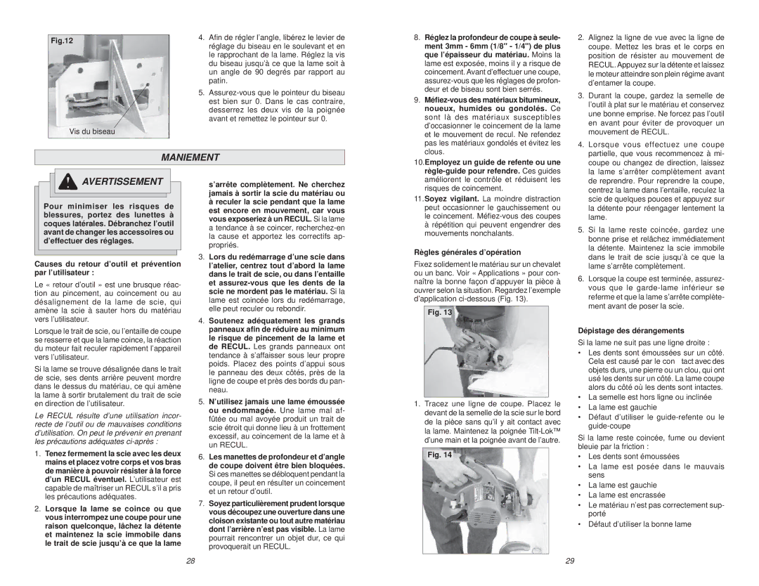 Milwaukee 6391 manual Maniement 