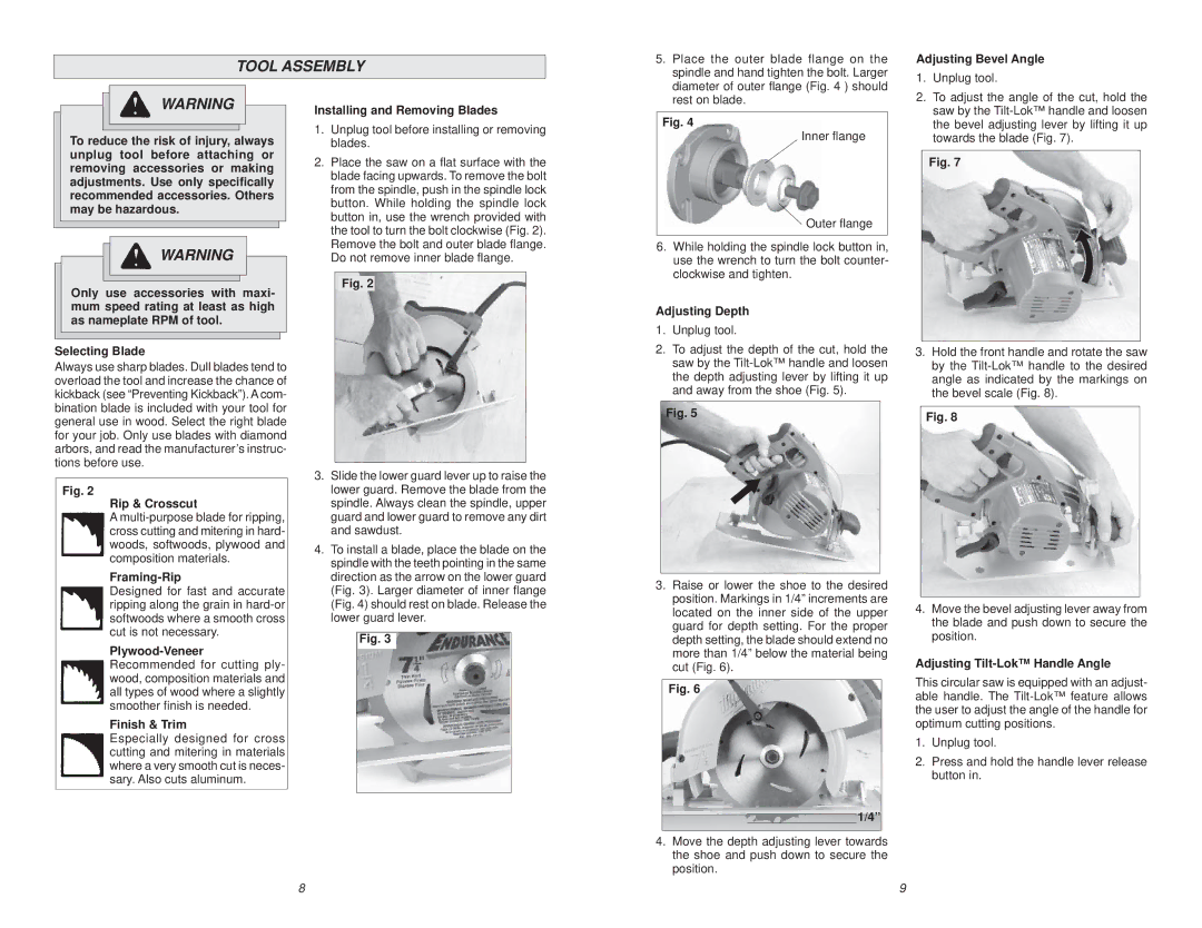 Milwaukee 6391 manual Tool Assembly 