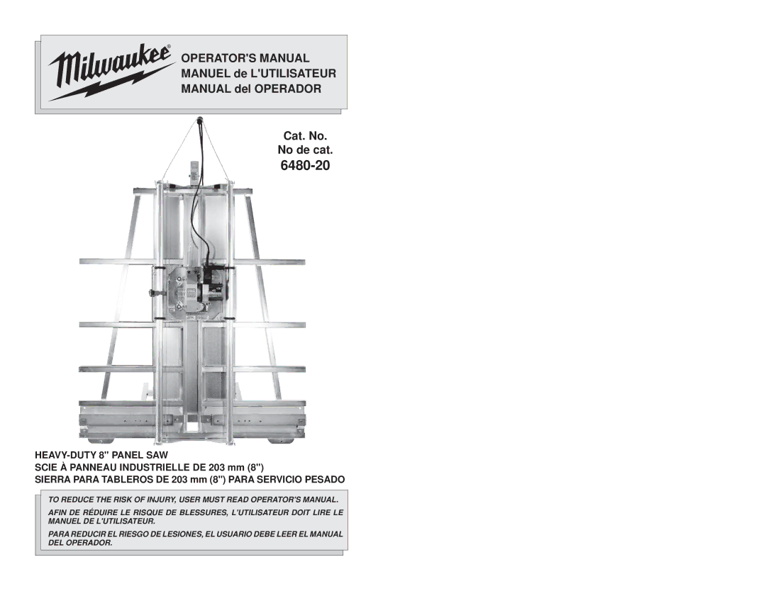 Milwaukee 6480-20 manual 