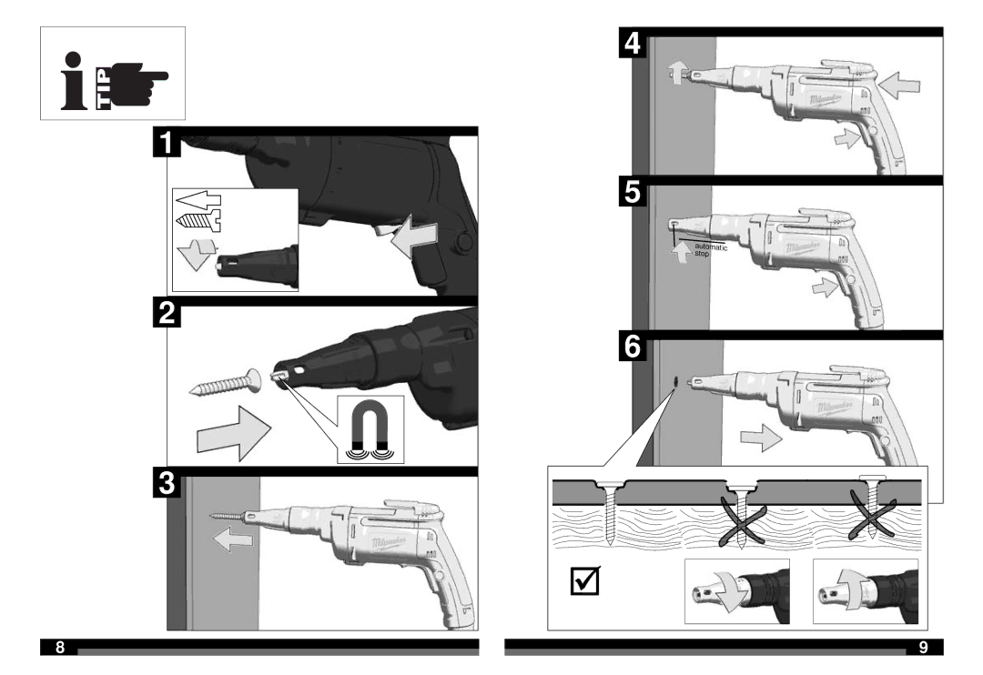 Milwaukee 6742-59B, 6742-59A manual Automatic stop 