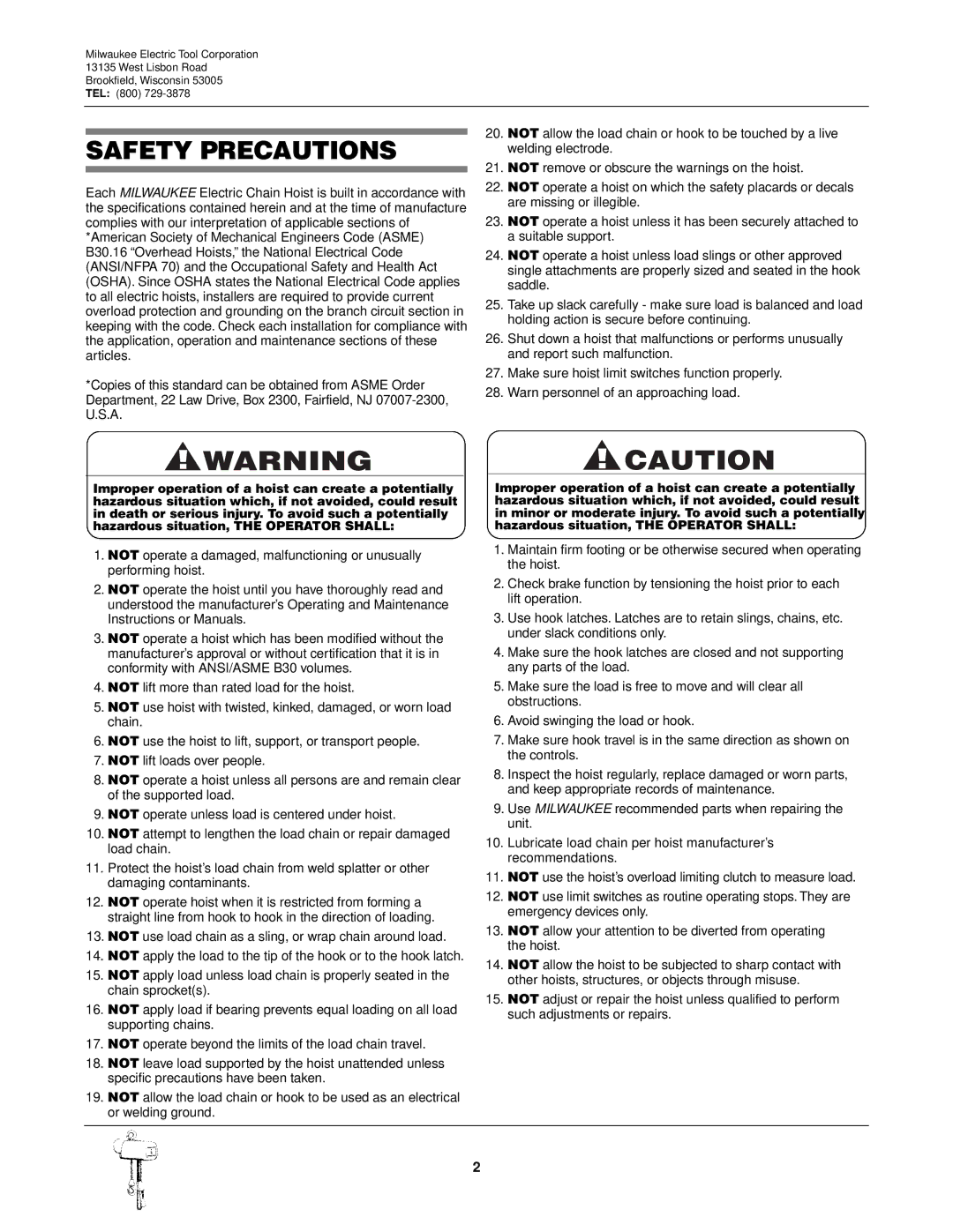 Milwaukee 9568, 9572, 9573, 9571, 9570, 9565, 9560, 9561, 9567, 9566, 9562 manual Safety Precautions 