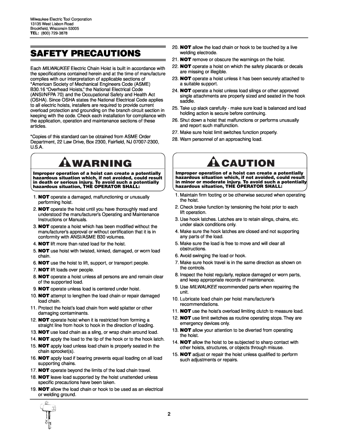 Milwaukee 9568, 9572, 9573, 9571, 9570, 9565, 9560, 9561, 9567, 9566, 9562 manual Safety Precautions 
