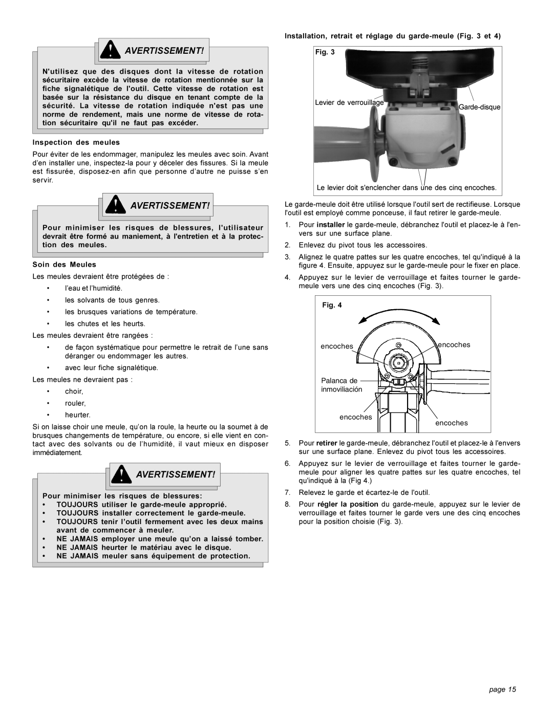 Milwaukee angle grinder manual Garde-disque 