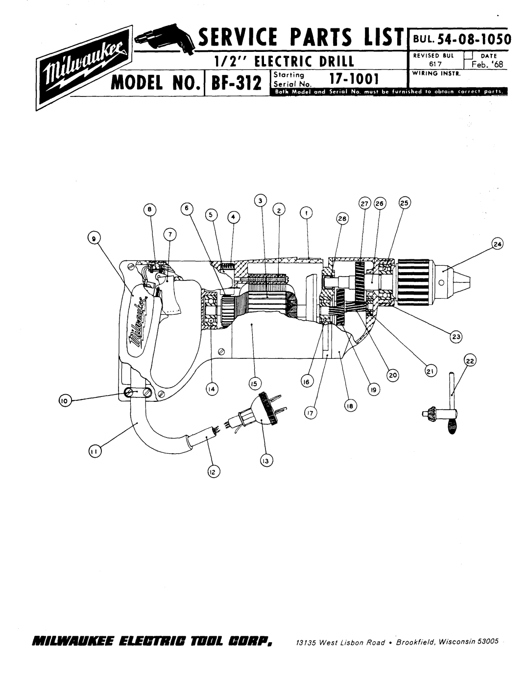 Milwaukee BF-312 manual 