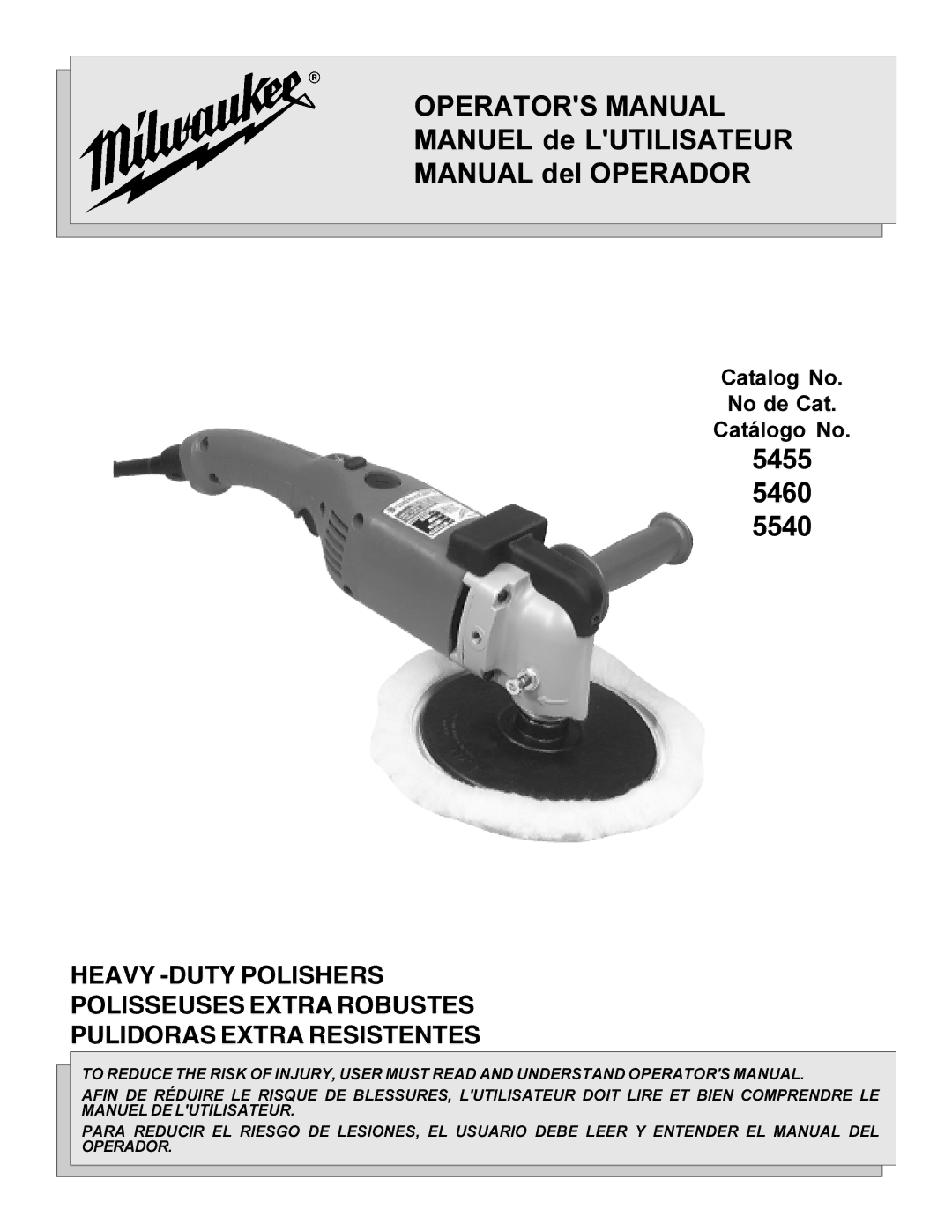 Milwaukee Heavy-Duty Polishers manual Operators Manual 