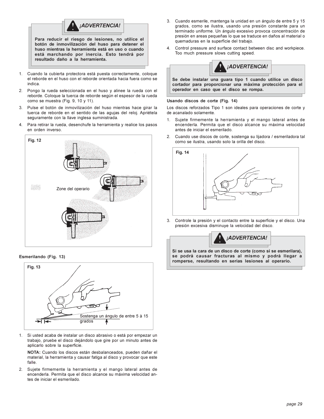 Milwaukee HEAVY-DUTYSANDERS manual Esmerilando Fig 