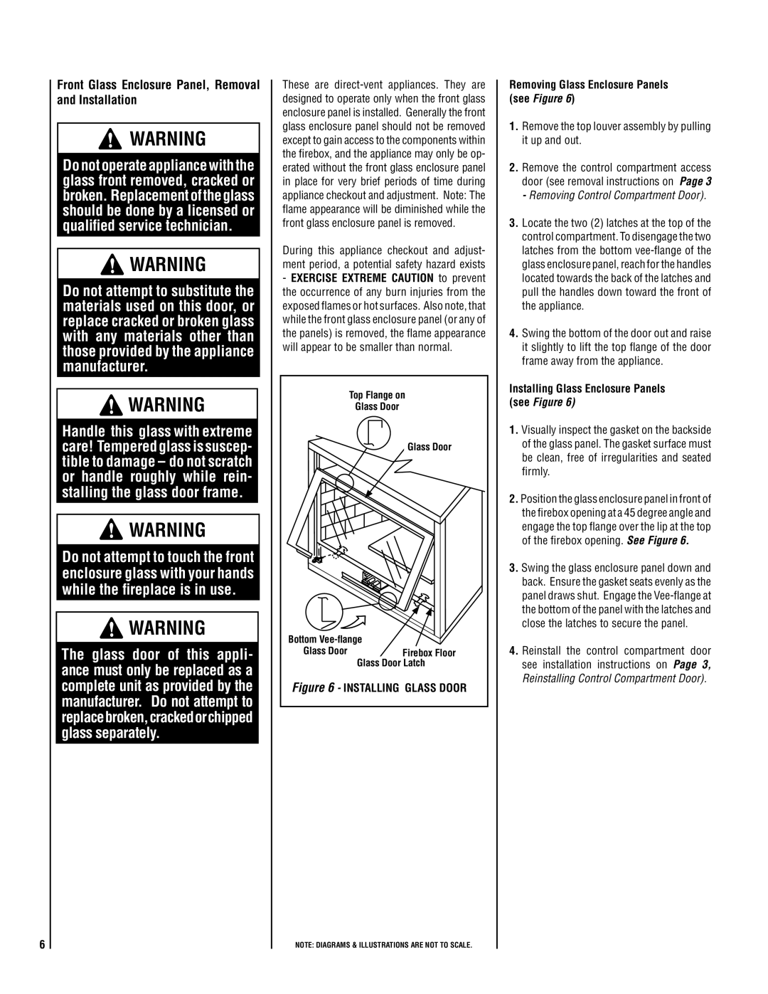 Milwaukee LMDVT-3328CNM manual Front Glass Enclosure Panel, Removal and Installation, Removing Glass Enclosure Panels 