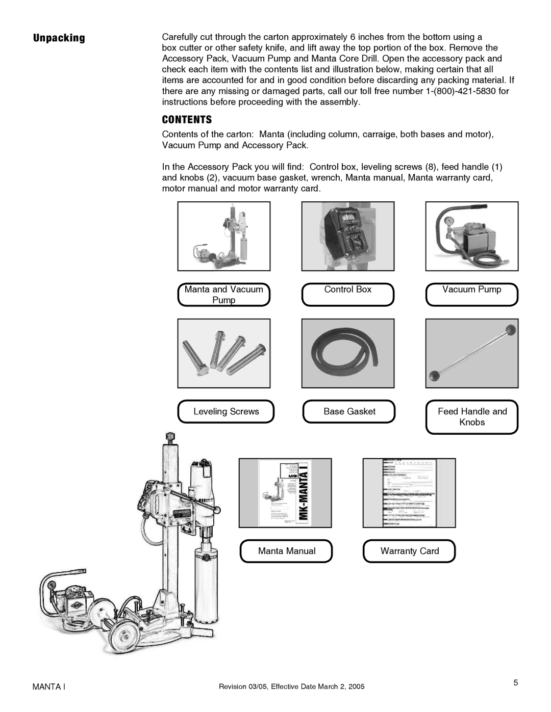 Milwaukee MK-Manta I owner manual Contents 