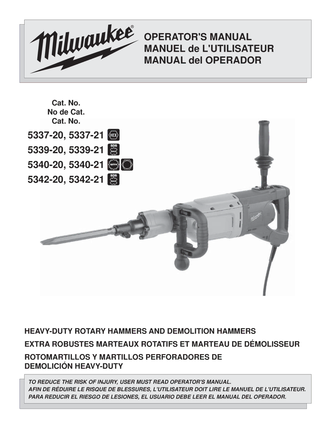 Milwaukee Rotary Hammer manual Operators Manual 