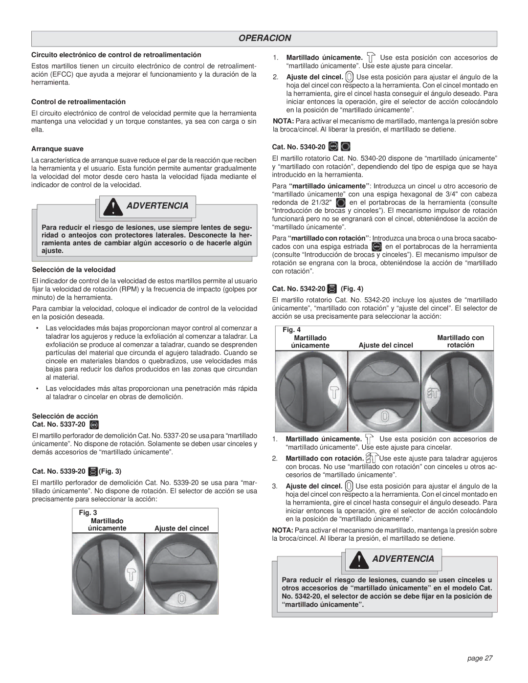 Milwaukee Rotary Hammer manual Operacion 