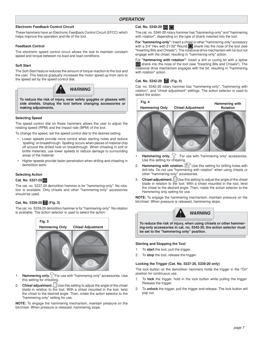 Milwaukee Rotary Hammer manual Operation 