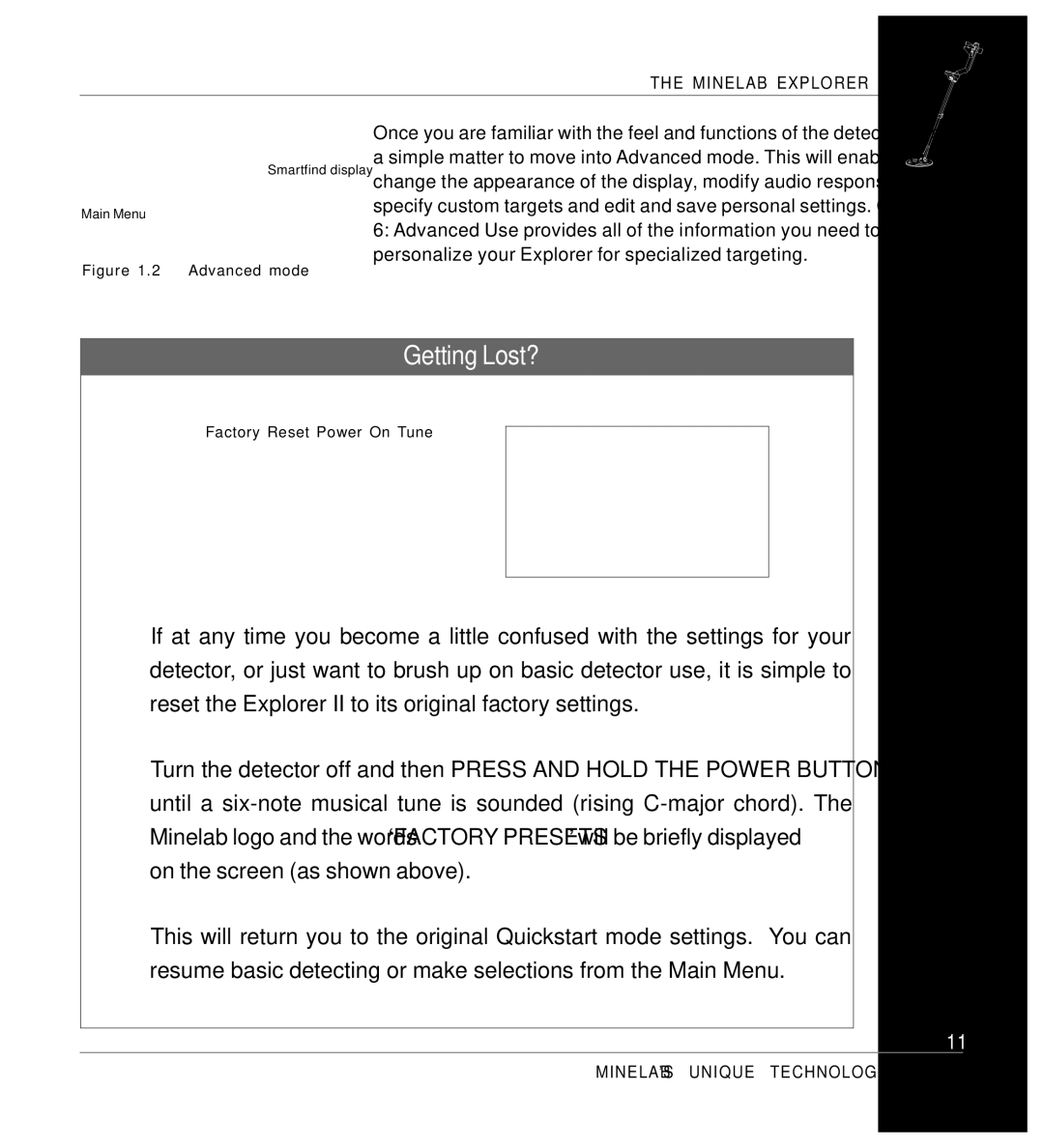 Minelab Mine lab Explorer IITM, P0591-A manual Getting Lost?, Advanced Use provides all of the information you need to 