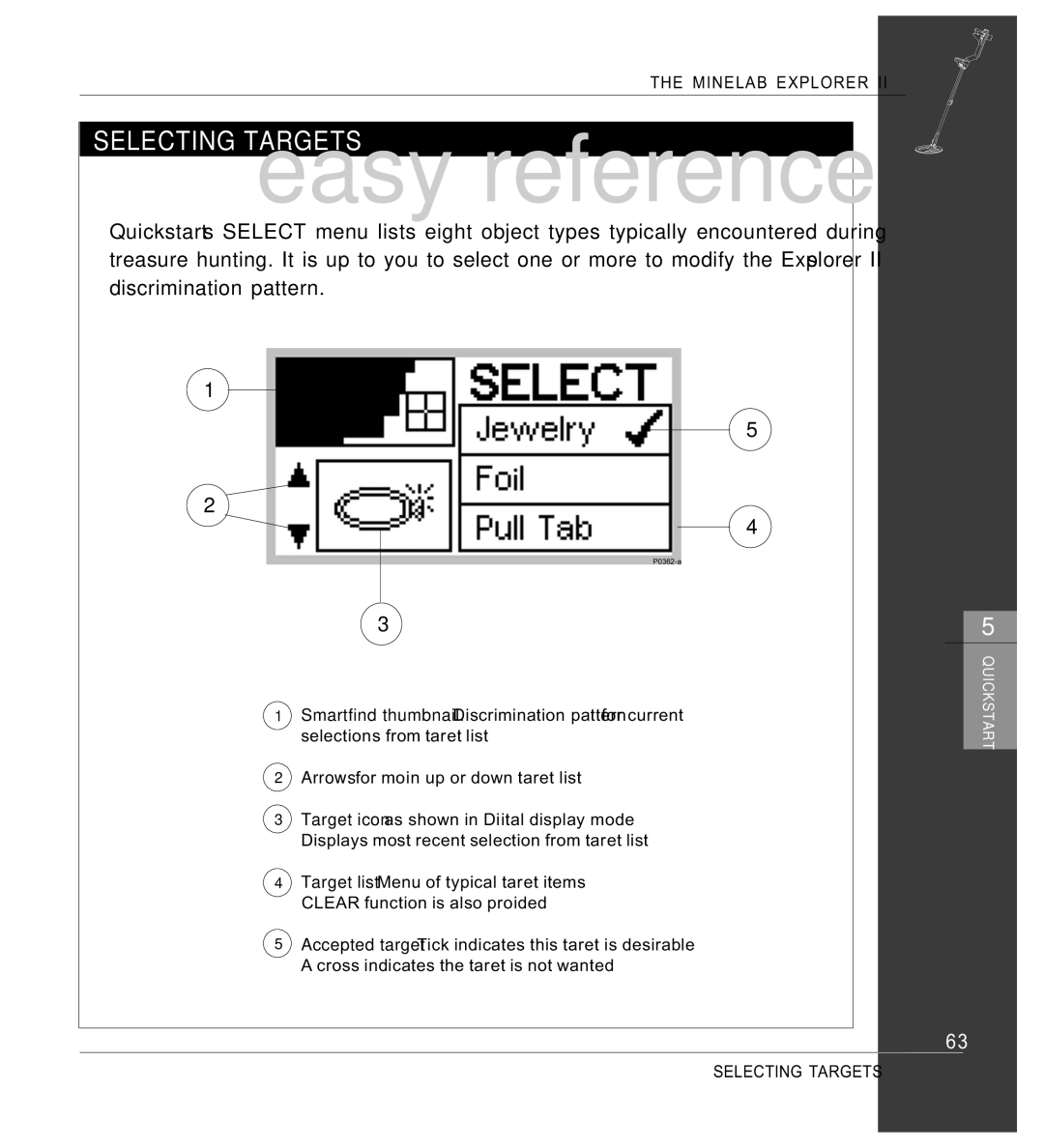 Minelab Mine lab Explorer IITM, P0591-A manual Smartfind thumbnail. Discrimination pattern for current 