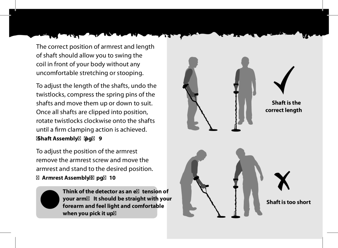 Minelab x-terra manual Shaft is too short 