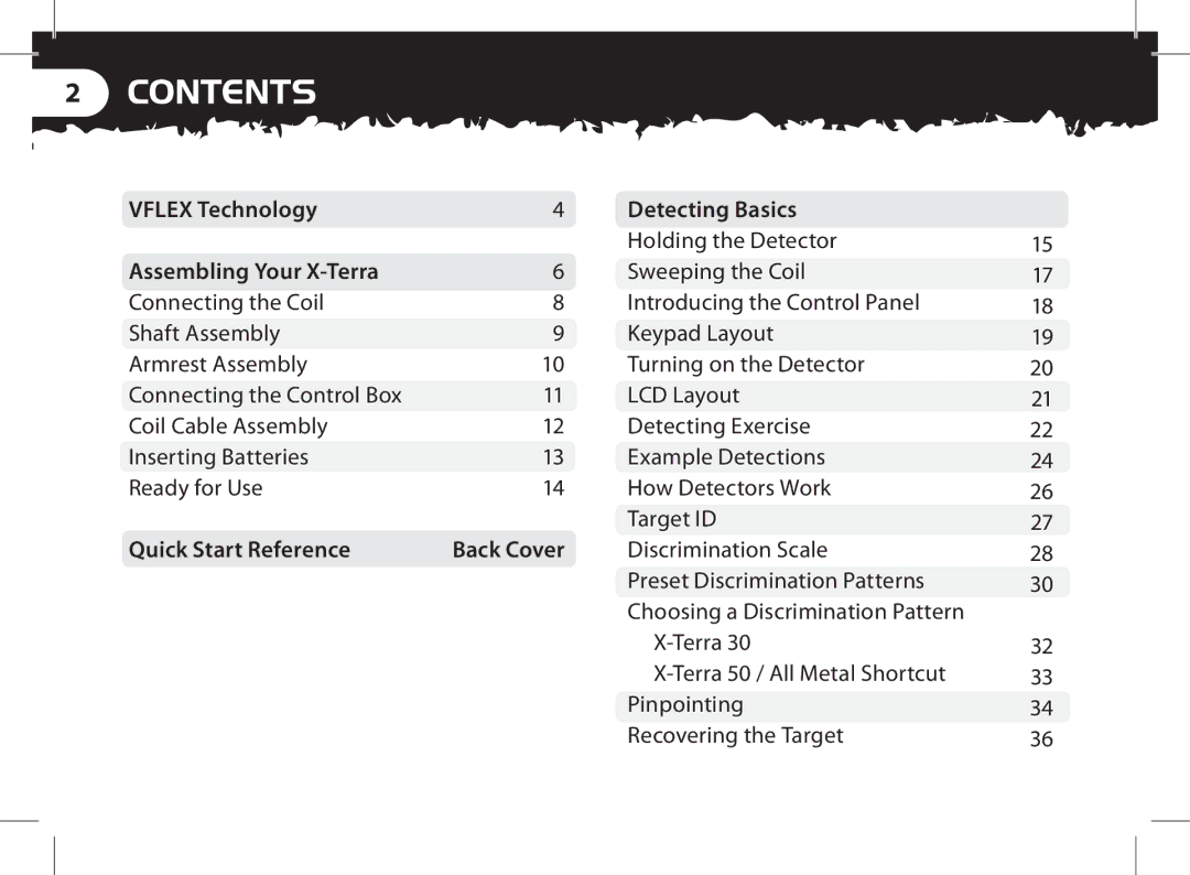 Minelab x-terra manual Holding the Detector, Sweeping the Coil, Connecting the Coil, Discrimination Scale 