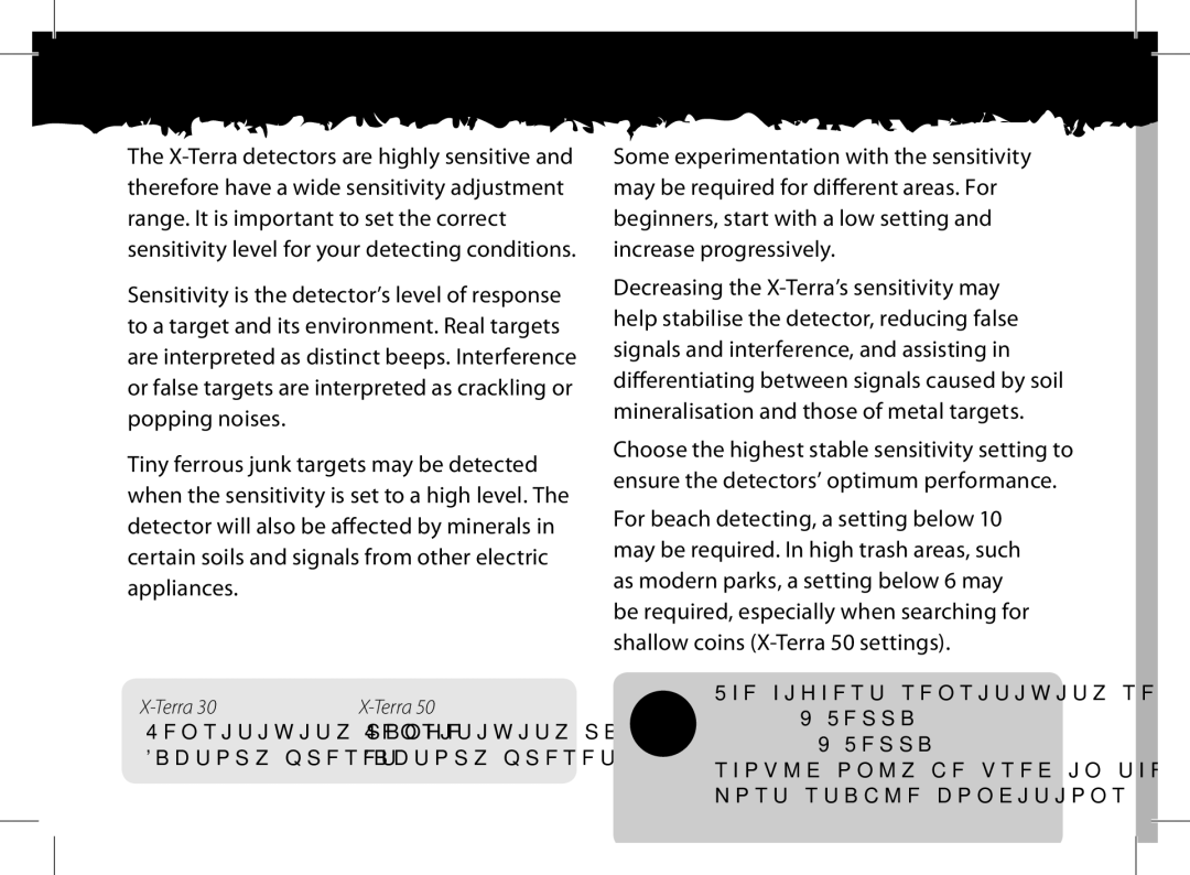 Minelab x-terra manual Factory preset =, 15-20 = X-Terra 