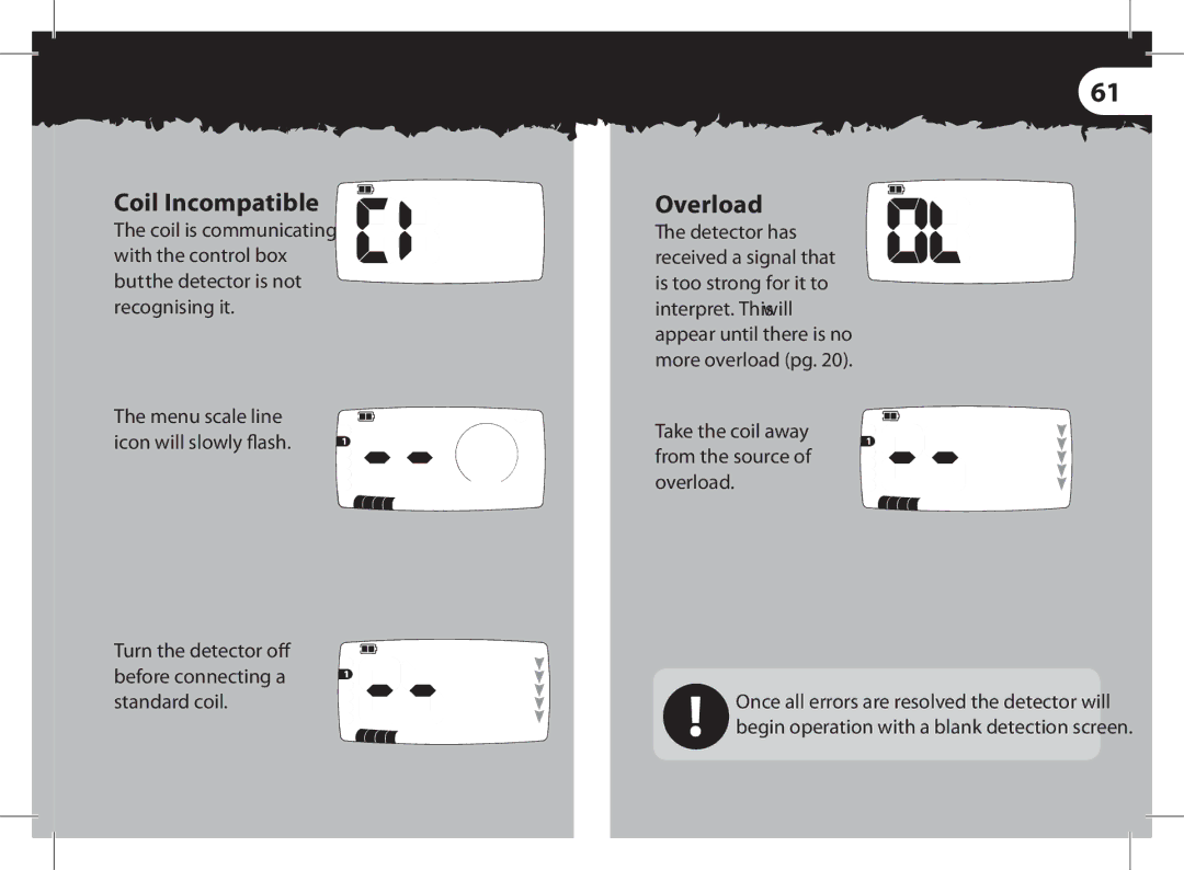 Minelab x-terra manual Coil Incompatible, But the detector is not recognising it 