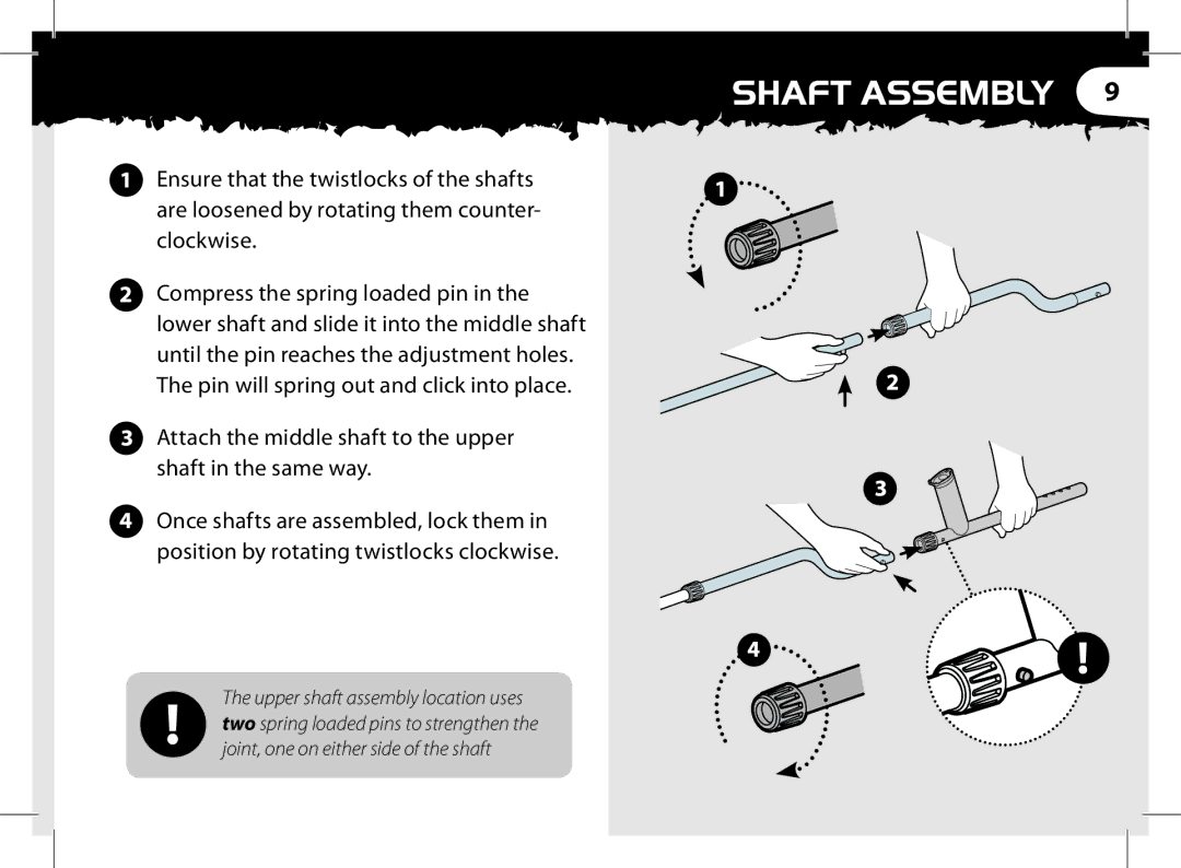 Minelab x-terra manual Attach the middle shaft to the upper shaft in the same way 