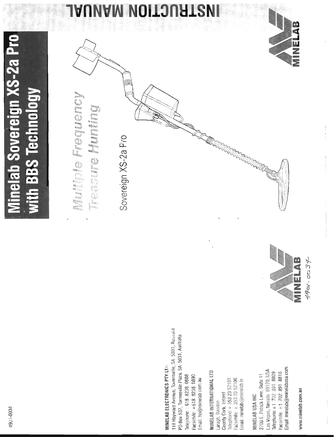 Minelab XS-2APro manual 