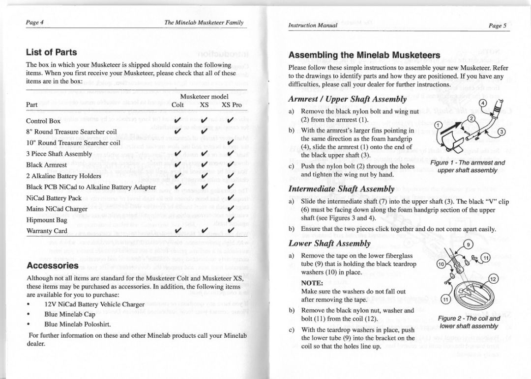 Minelab XS Pro, Colt manual 