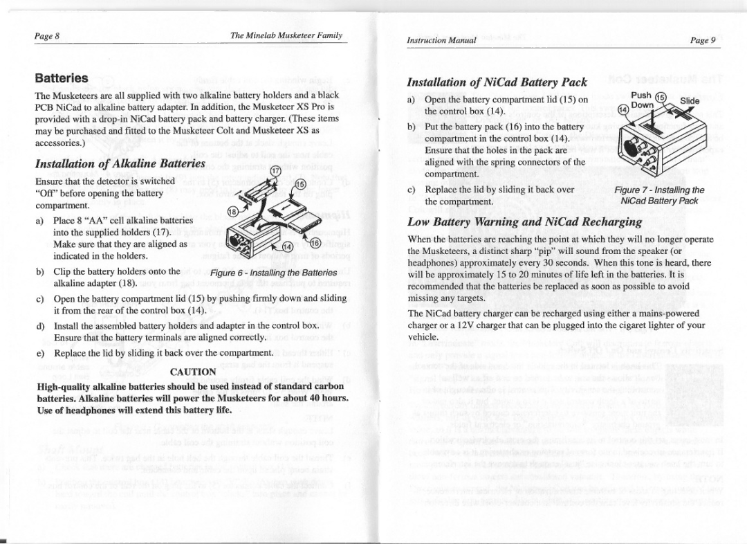 Minelab XS Pro, Colt manual 