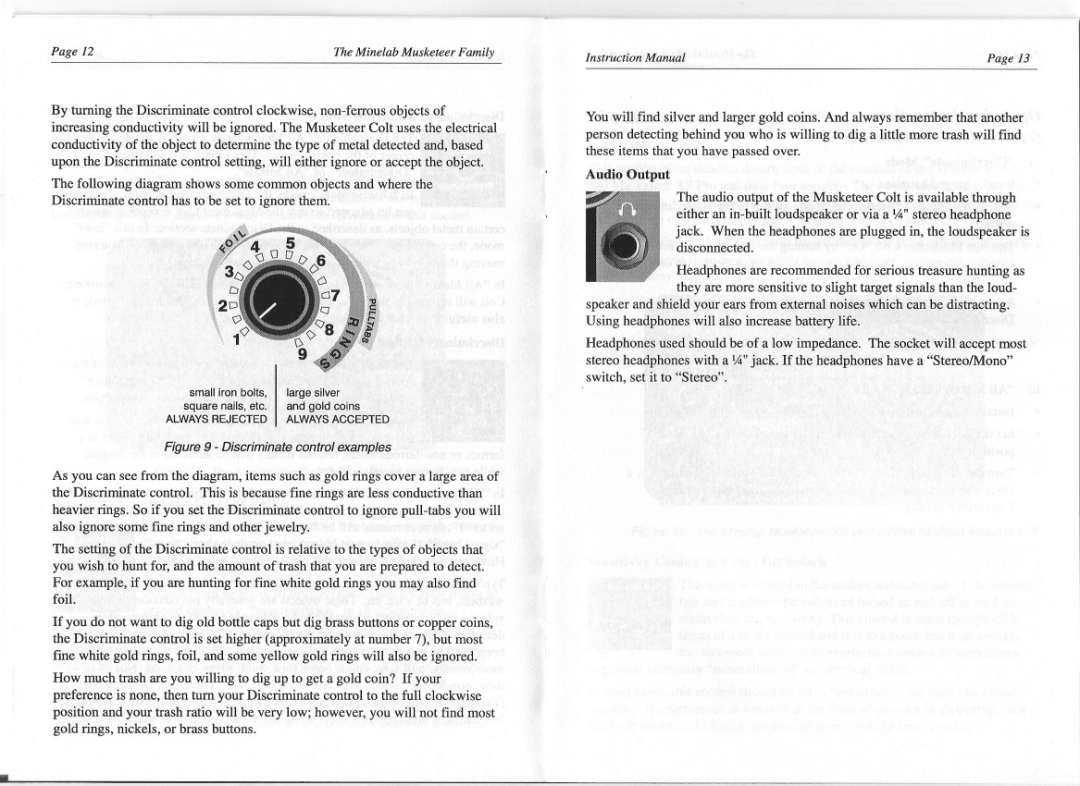 Minelab Colt, XS Pro manual 