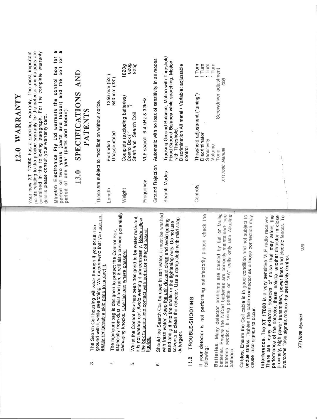 Minelab XT 17000 manual 