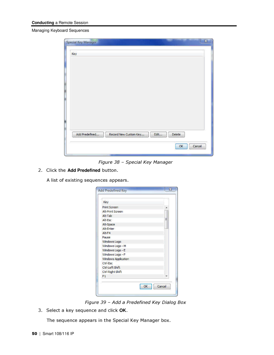 Minicom Advanced Systems 108 IP, 108/116 IP manual Special Key Manager 