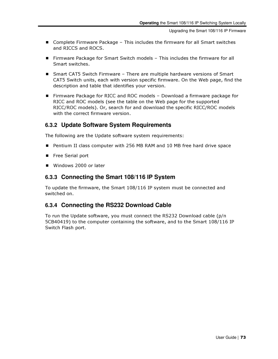 Minicom Advanced Systems 108 IP manual Update Software System Requirements, Connecting the Smart 108/116 IP System 