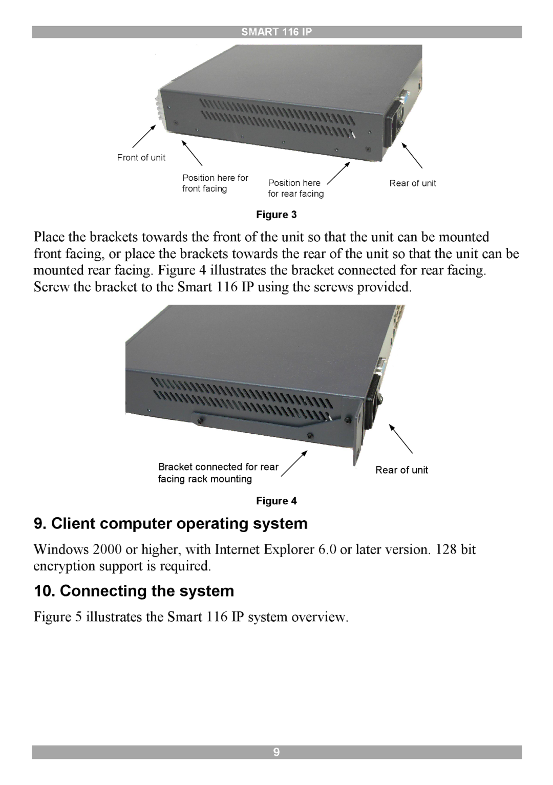 Minicom Advanced Systems 116 IP manual Client computer operating system, Connecting the system 