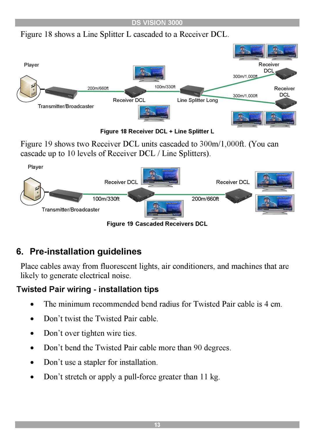 Minicom Advanced Systems 3000 manual Pre-installation guidelines, Twisted Pair wiring installation tips 