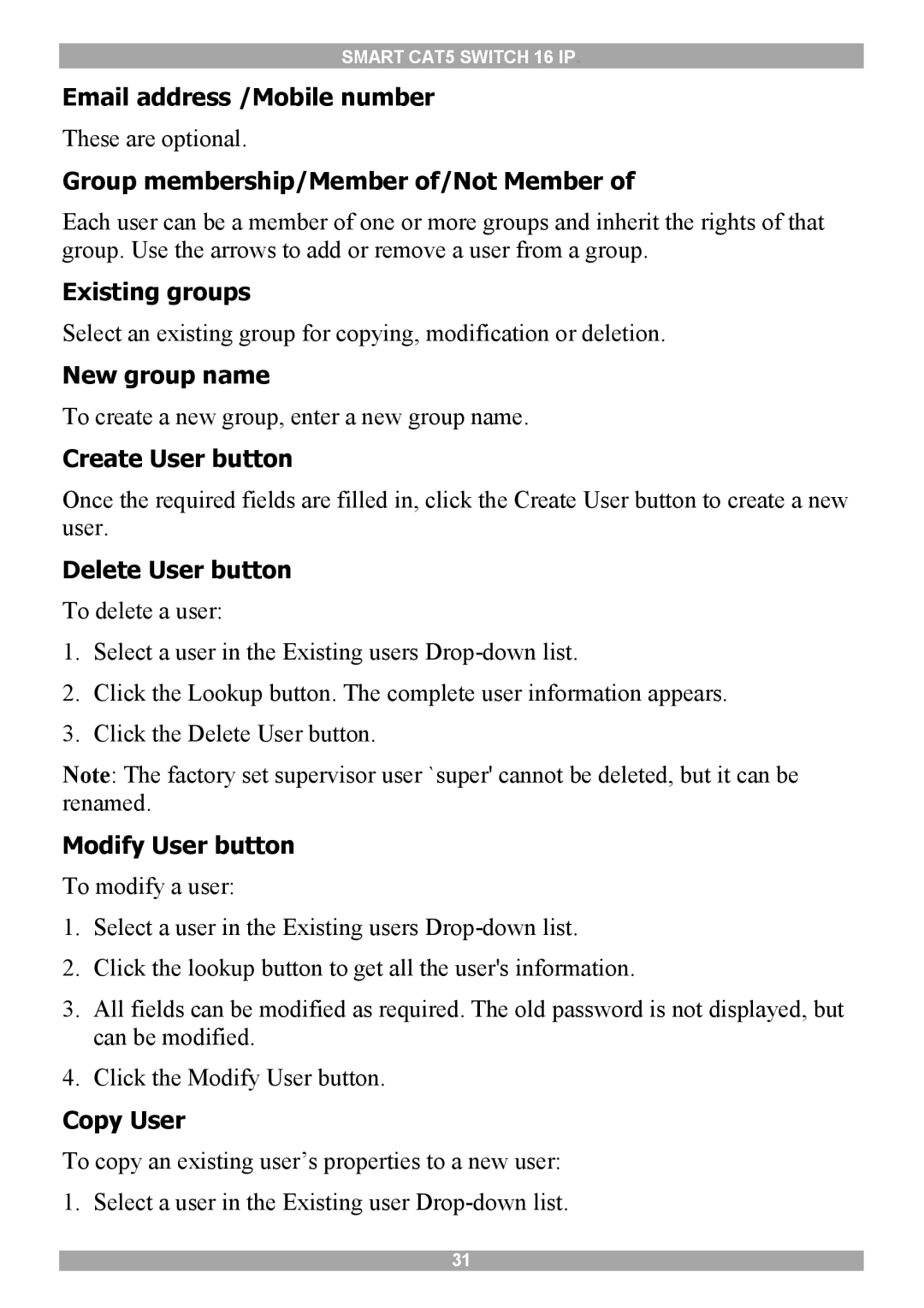 Minicom Advanced Systems 5UM20114 Email address /Mobile number, Group membership/Member of/Not Member, Existing groups 