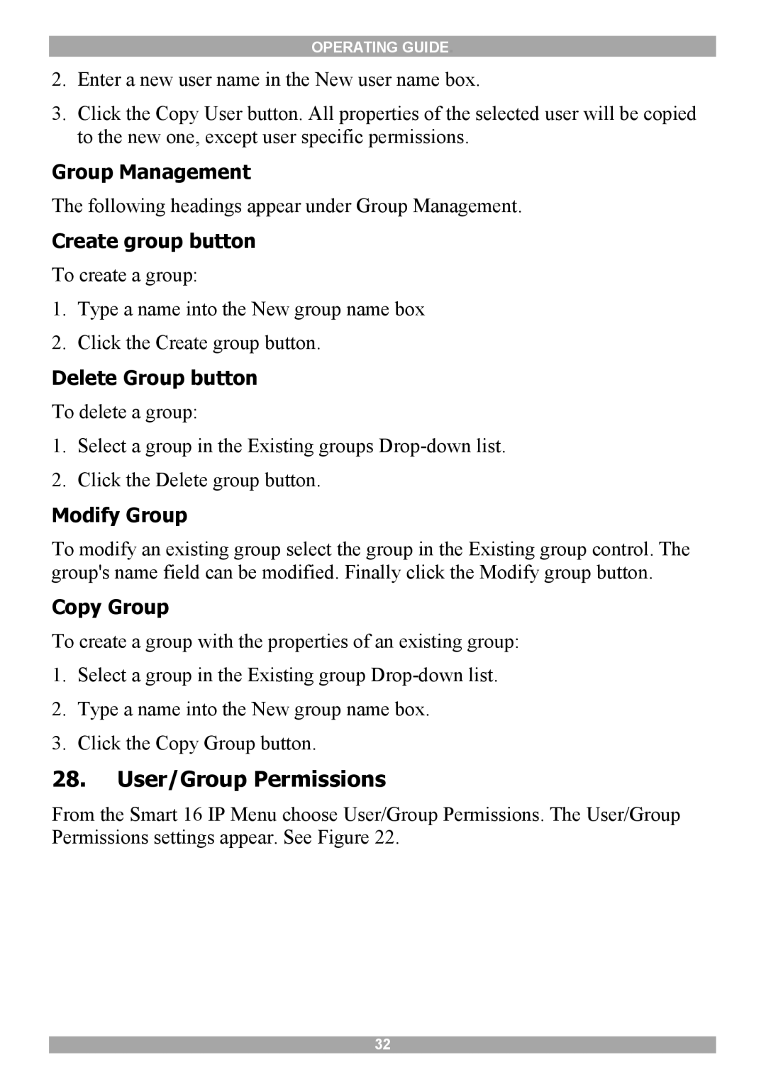 Minicom Advanced Systems 5UM20114 manual User/Group Permissions 