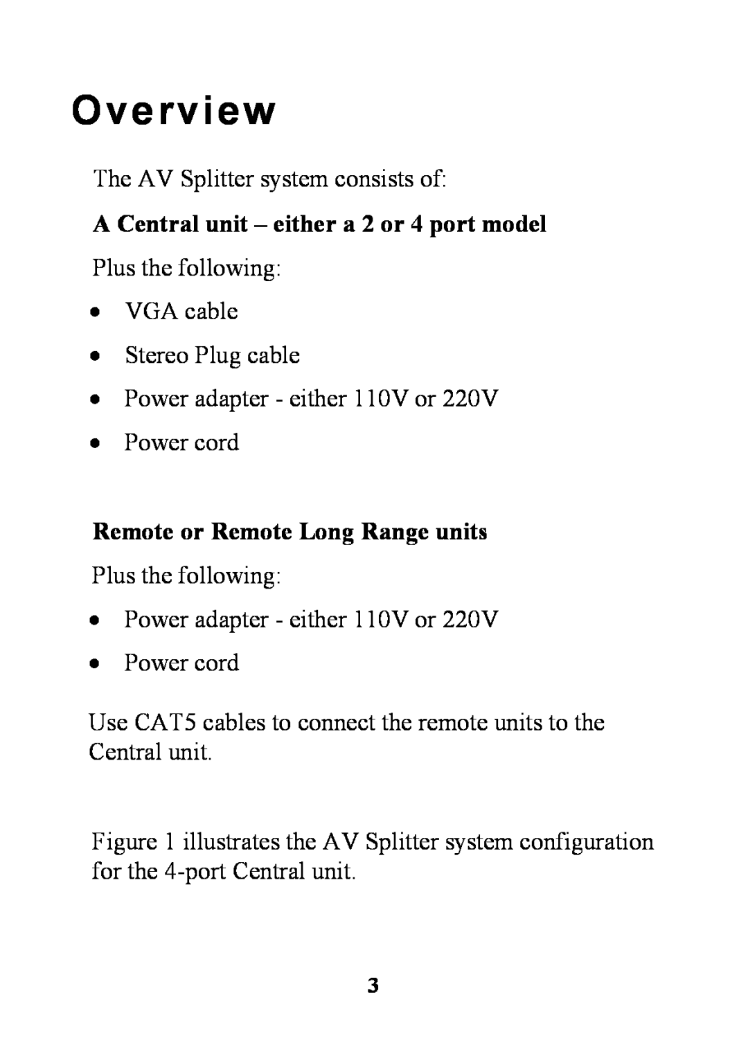Minicom Advanced Systems 5UM40066 - V1 8/01 manual Overview, A Central unit - either a 2 or 4 port model 