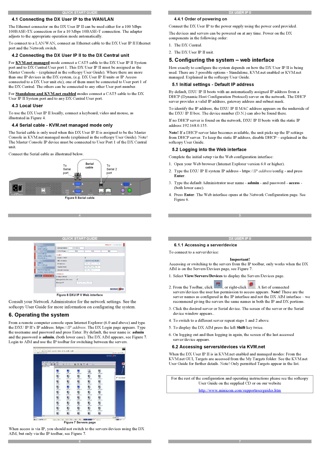 Minicom Advanced Systems 5UM60000 quick start Configuring the system web interface, Operating the system 