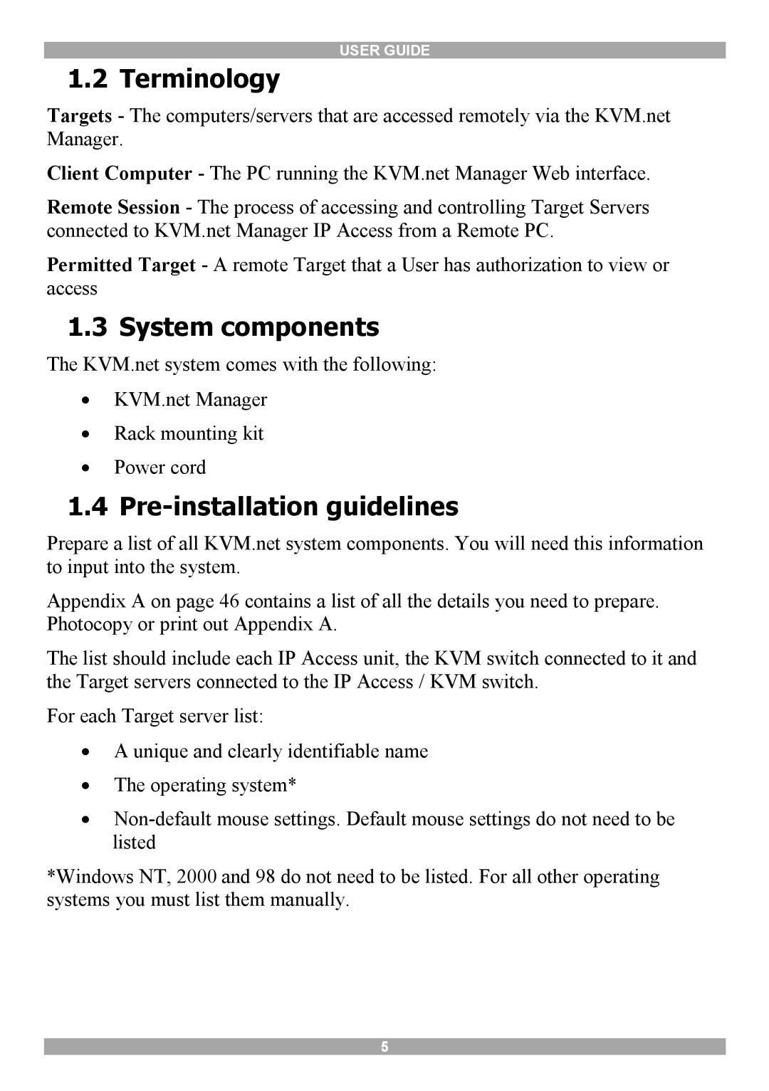 Minicom Advanced Systems 5UM70156 V1.1 12 manual Terminology, System components, Pre-installation guidelines 