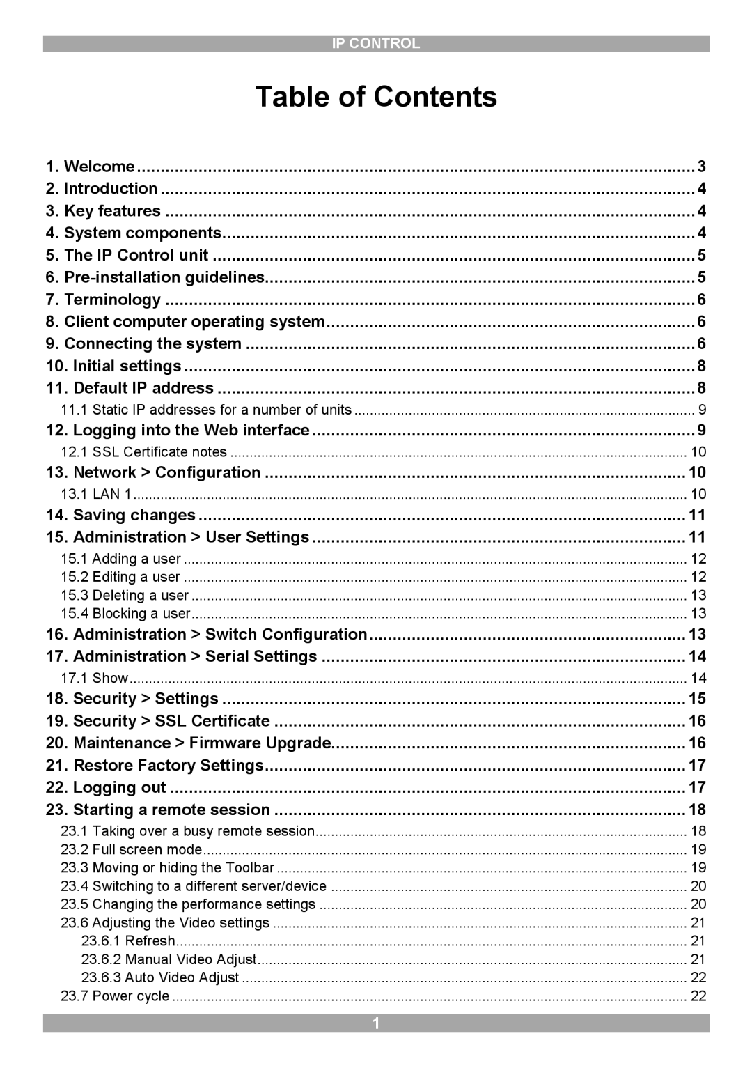 Minicom Advanced Systems 5UM70166 manual Table of Contents 