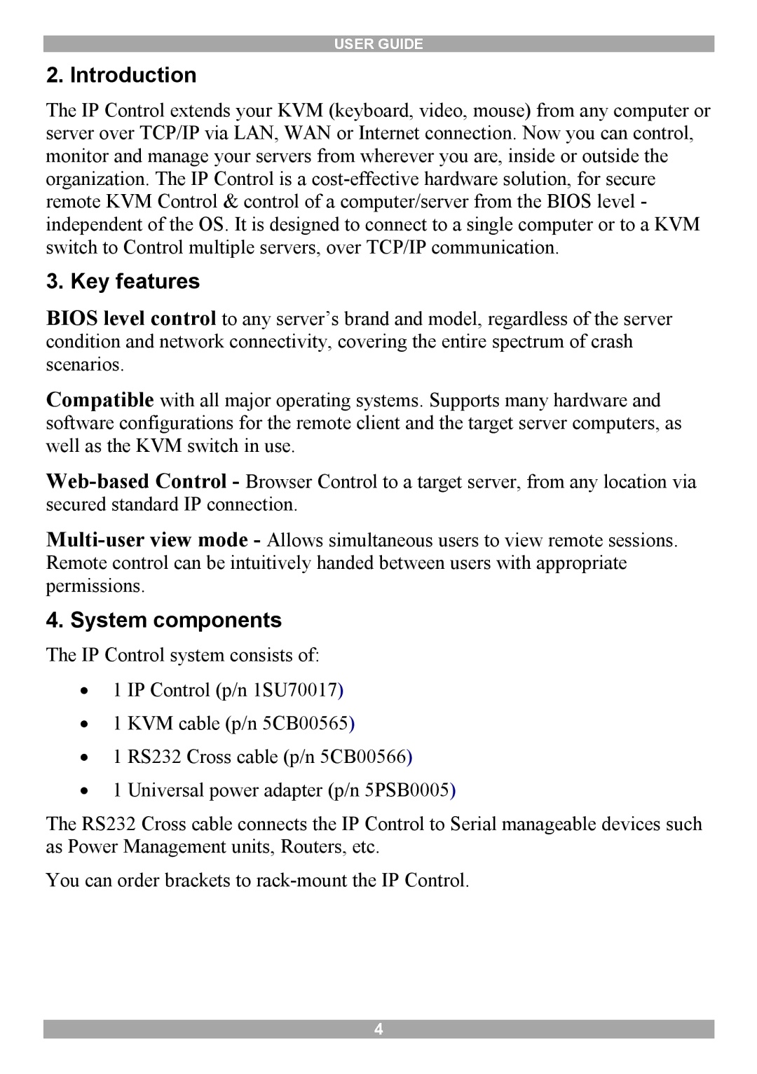 Minicom Advanced Systems 5UM70166 manual Introduction, Key features, System components 