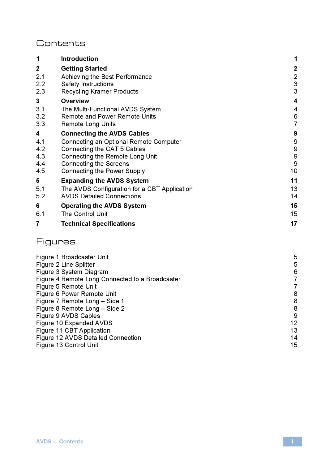 Minicom Advanced Systems AVDS user manual Figures 