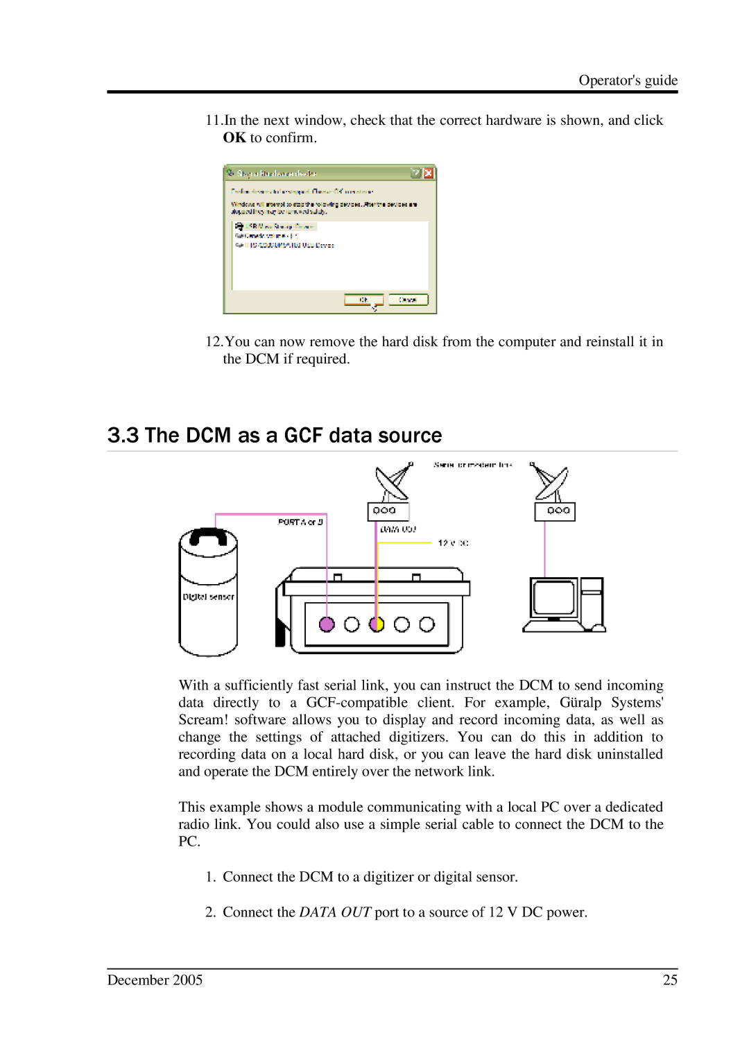 Minicom Advanced Systems CMG-DCM manual DCM as a GCF data source 