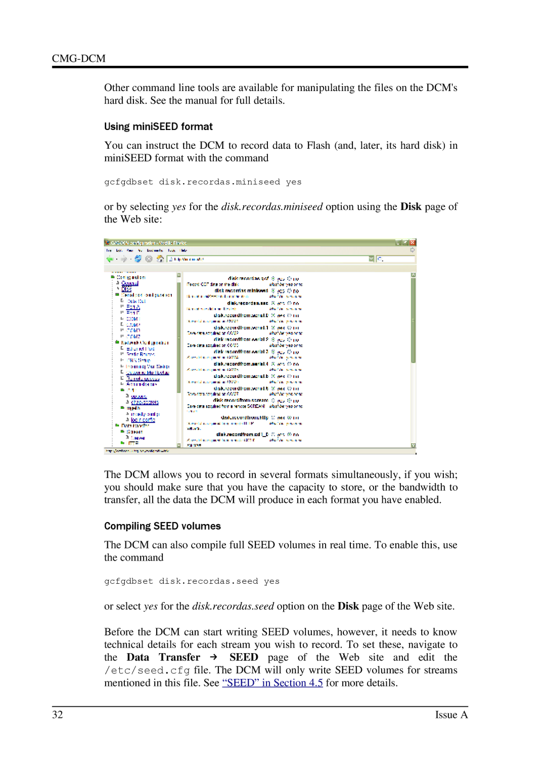 Minicom Advanced Systems CMG-DCM manual Using miniSEED format 