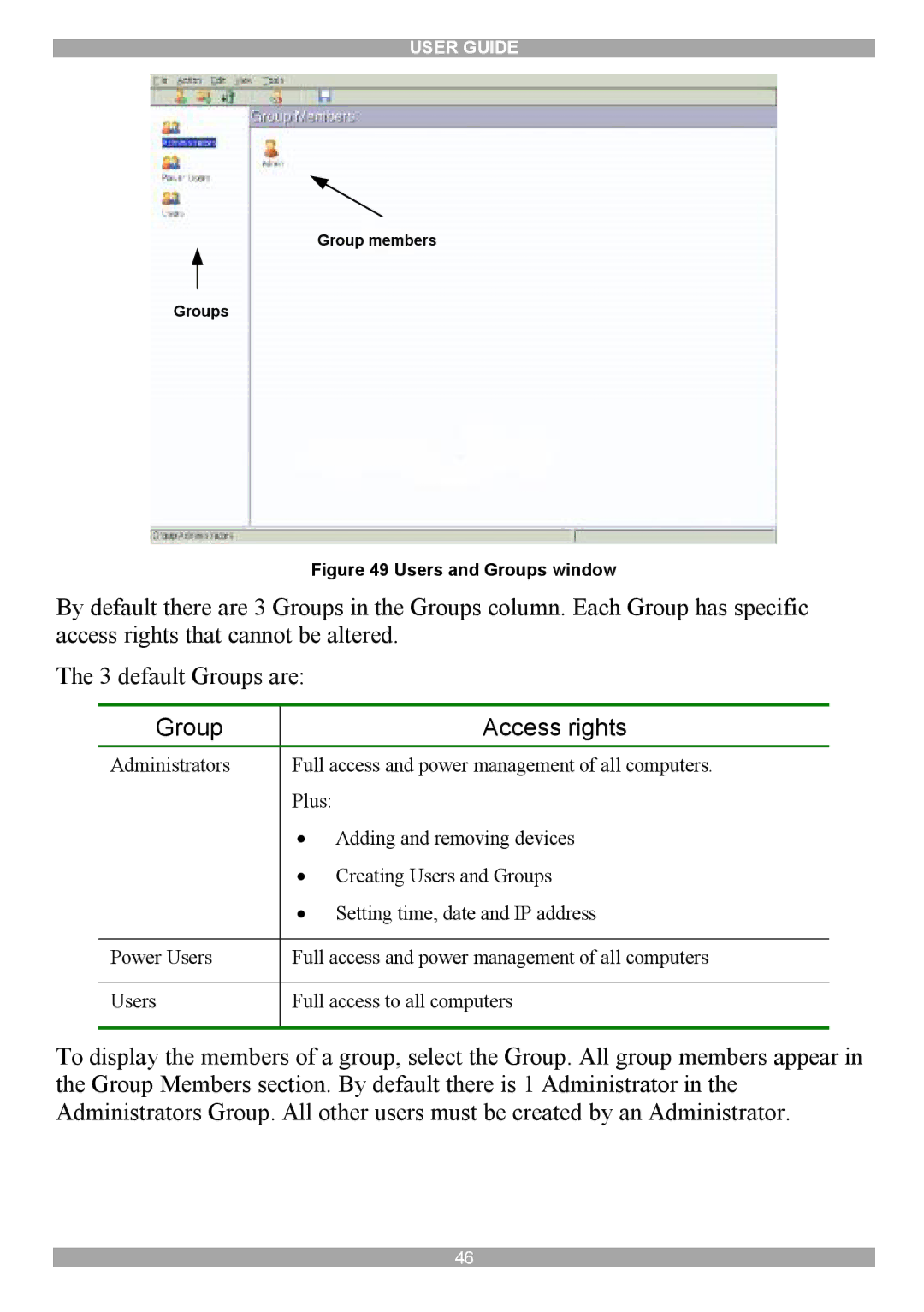 Minicom Advanced Systems DX System manual Group Access rights 