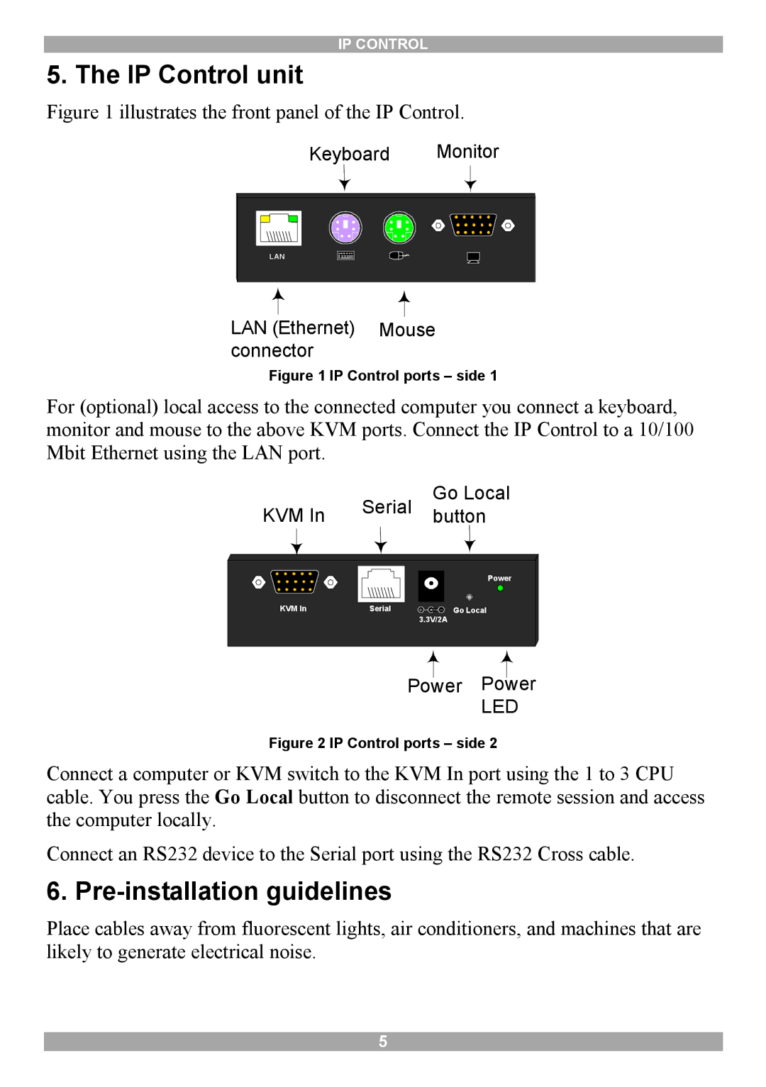 Minicom Advanced Systems manual IP Control unit, Pre-installation guidelines 