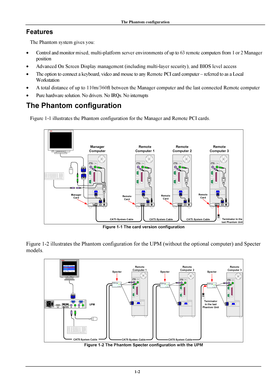 Minicom Advanced Systems manual Phantom configuration, Features 