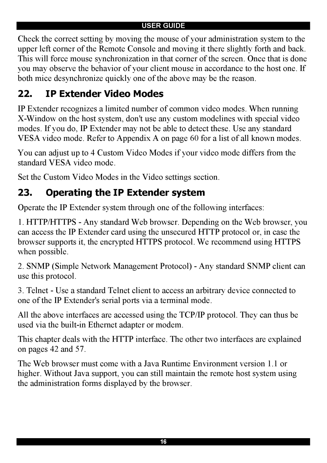 Minicom Advanced Systems Smart IP Extender manual IP Extender Video Modes, Operating the IP Extender system 