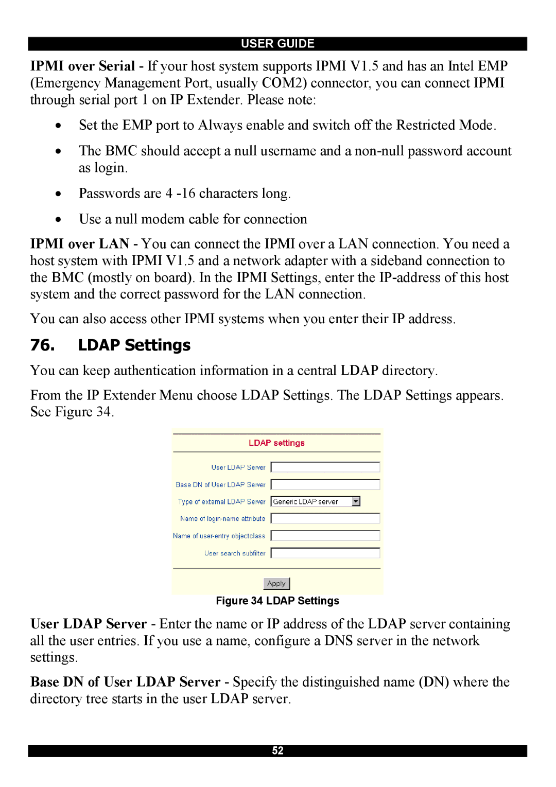 Minicom Advanced Systems Smart IP Extender manual Ldap Settings 