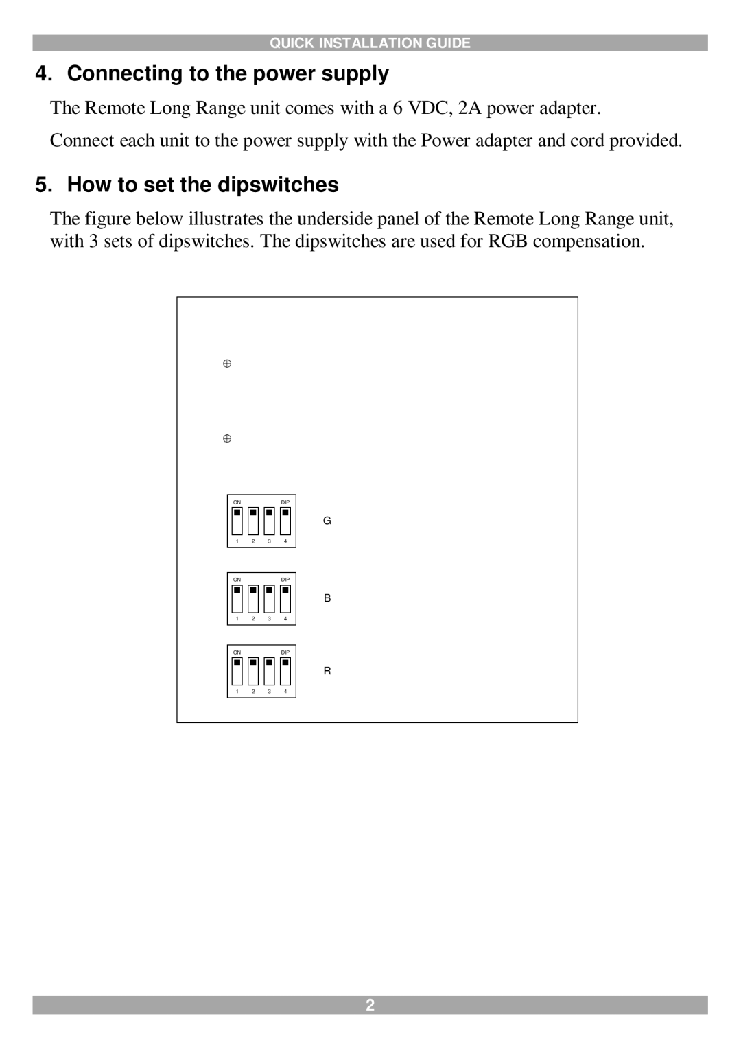 Minicom Advanced Systems UTP VDS manual Connecting to the power supply, How to set the dipswitches 