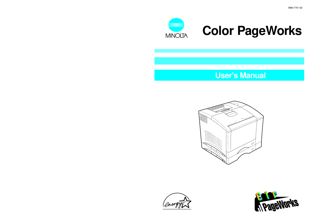 Minolta 0990-7701-02 user manual Color PageWorks 